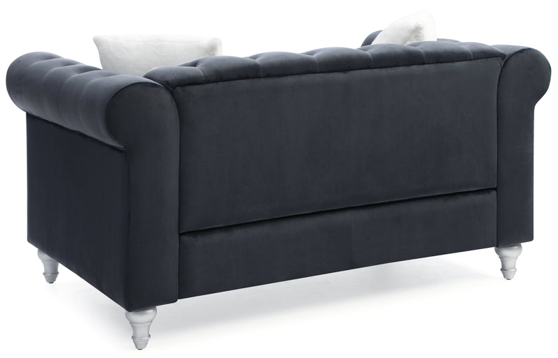 Glory Furniture Raisa Gray Velvet Loveseat