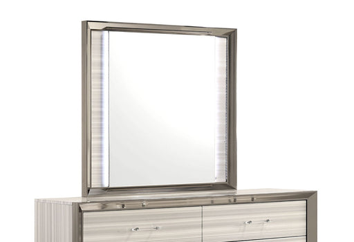 Global Furniture Zambrano White Mirror with LED