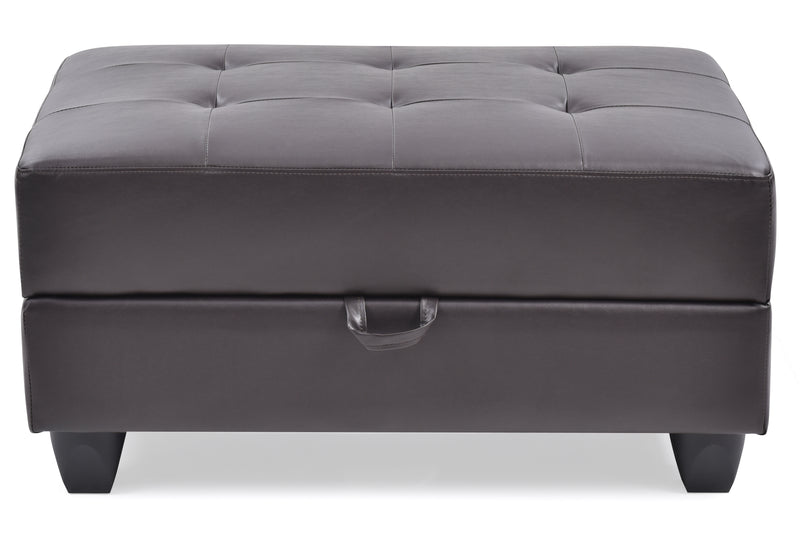 Glory Furniture Revere Cappuccino Faux Leather Ottoman