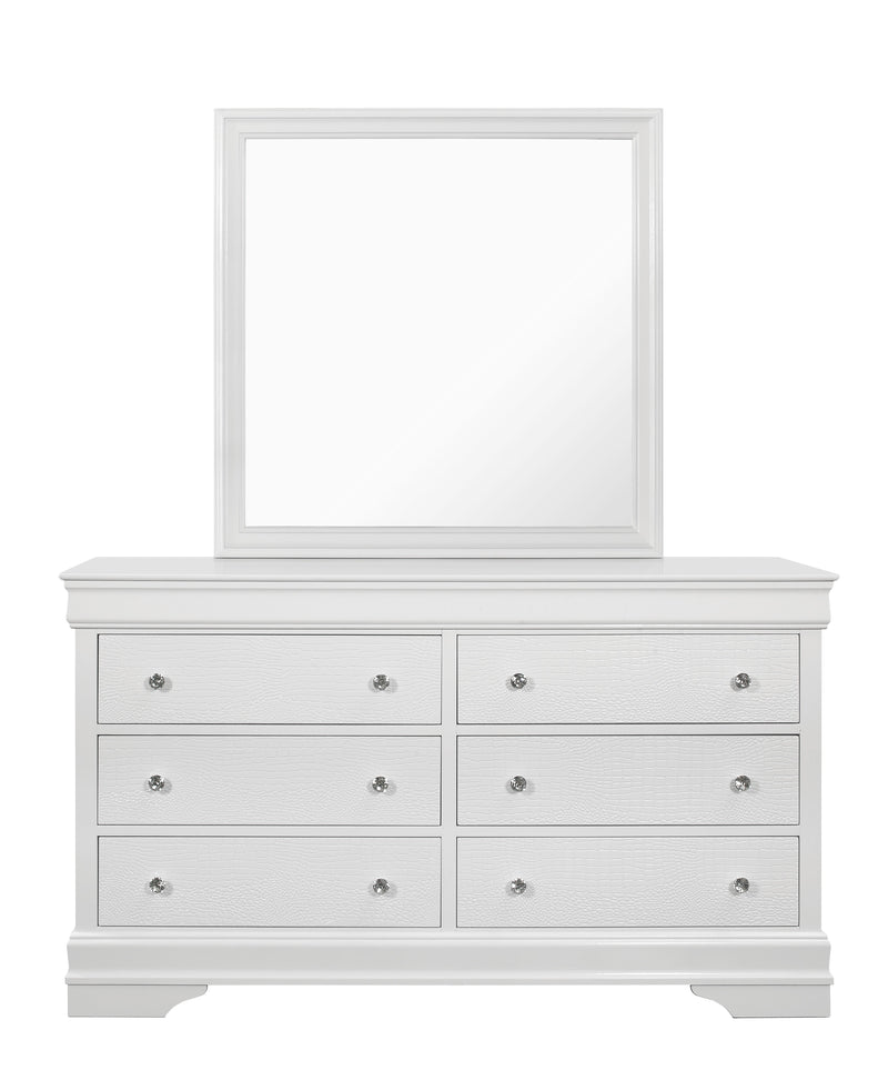 Global Furniture Pompei Metallic White Dresser
