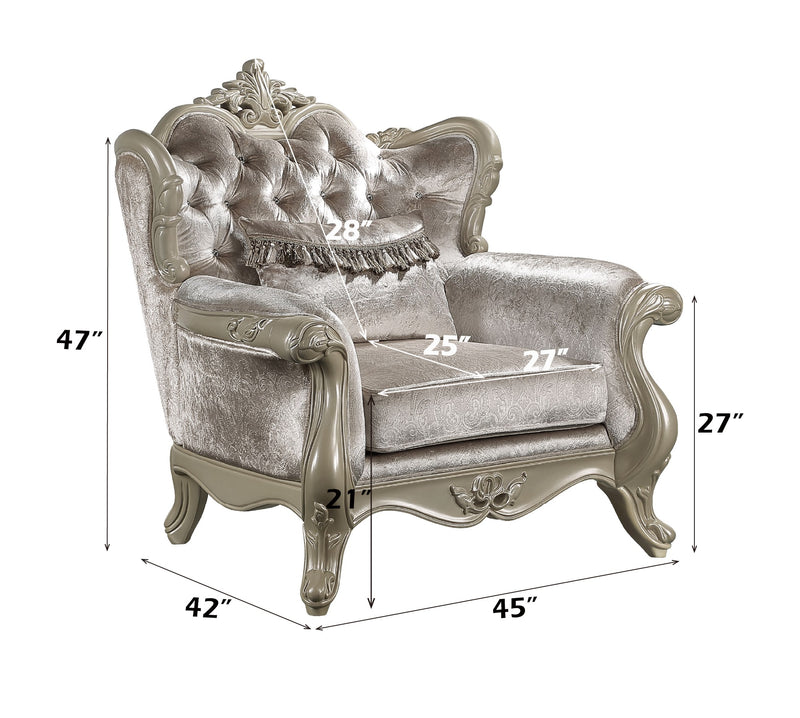 Acme Furniture Libertee Beige Chair with Pillow