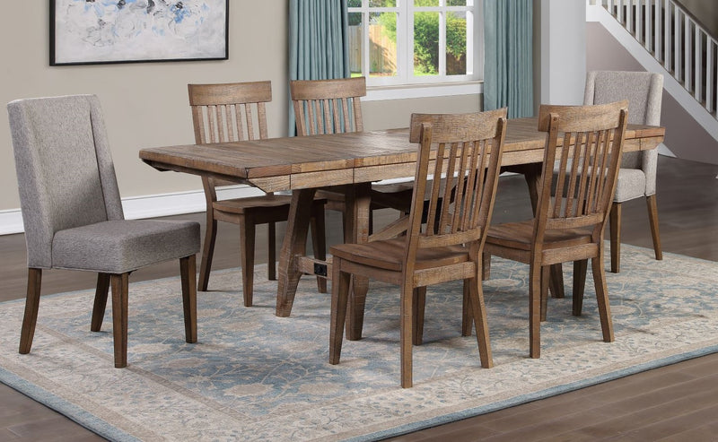 Steve Silver Riverdale Driftwood 7pc Dining Set with Two Upholstered Chair