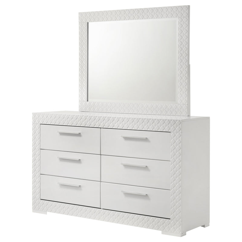 Coaster Furniture Ives Grey High Gloss Dresser and Mirror