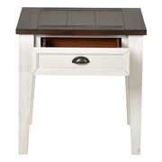 Steve Silver Cayla Dark Oak White End Table