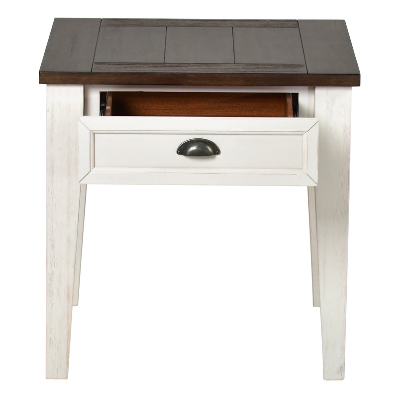 Steve Silver Cayla Dark Oak White End Table