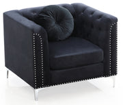 Glory Furniture Pompano Dark Gray Velvet Chair