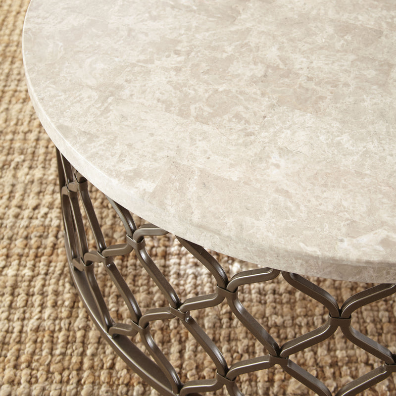 Steve Silver Roland White Bronze 3pc Coffee Table Set