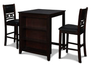 New Classic Furniture Gia Ebony PU 30 Inch 3pc Counter Height Set
