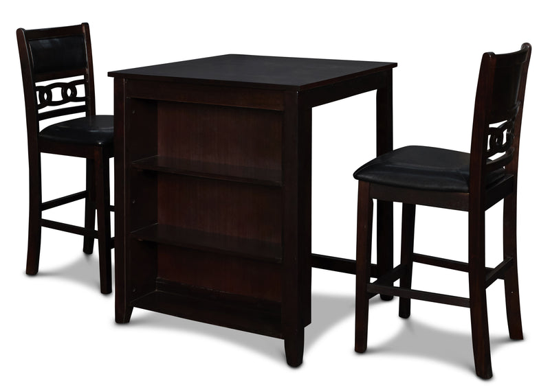 New Classic Furniture Gia Ebony PU 30 Inch 3pc Counter Height Set