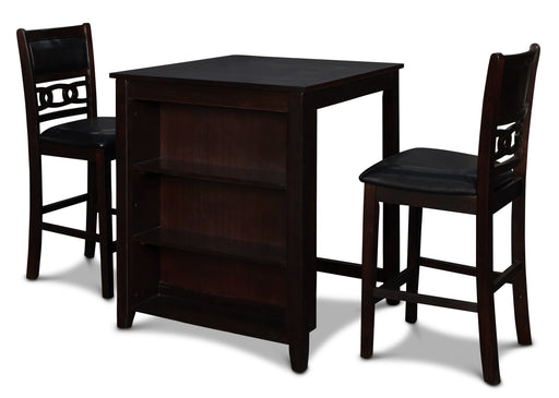 New Classic Furniture Gia Ebony PU 30 Inch 3pc Counter Height Set