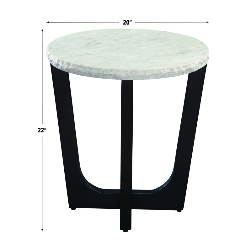 Steve Silver Chrissy White Marble End Table