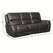 Steve Silver Alexandria Gray Leather Power Reclining Sofa
