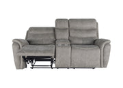 New Classic Furniture Kamari Gray Console Loveseat with Dual Recliners