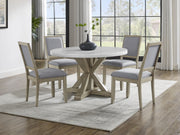 Steve Silver Carena White Round 5pc Dining Set