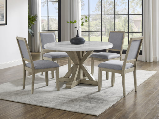 Steve Silver Carena White Round 5pc Dining Set