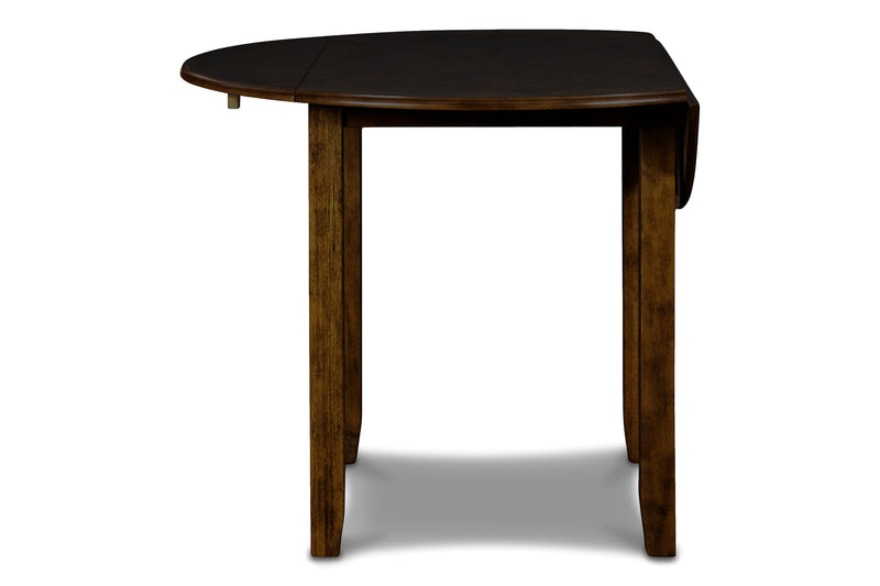 New Classic Furniture Gia Ebony PU 42 Inch 3pc Drop Leaf Dining Set