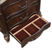 New Classic Furniture Constantine Cherry Nightstand with Marble Top