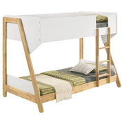 Coaster Furniture Wyatt White Natural Brown Twin Over Twin Bunk Bed
