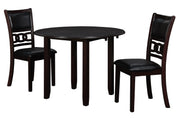 New Classic Furniture Gia Ebony PU 42 Inch 3pc Drop Leaf Dining Set