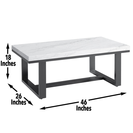 Steve Silver Lucca White Marble Top Cocktail