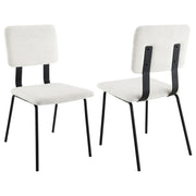 2 Coaster Furniture Calla White Fabric Dining Side Chairs