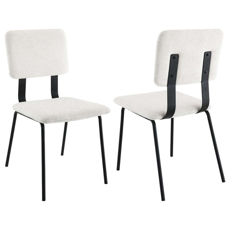 2 Coaster Furniture Calla White Fabric Dining Side Chairs