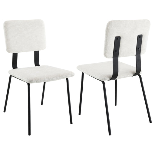 2 Coaster Furniture Calla White Fabric Dining Side Chairs
