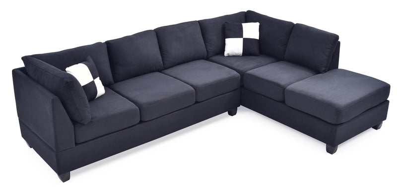 Glory Furniture Malone Navy Blue Sectional