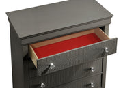 Galaxy Home Blaze Gray 5 Drawer Chest