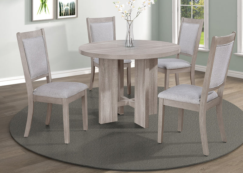 Crown Mark Amara Drift Wood 5pc Round Dining Set