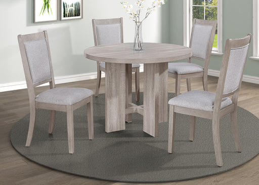 Crown Mark Amara Drift Wood 5pc Round Dining Set
