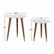 Steve Silver Terrace White 2pc Round Nesting Table Set