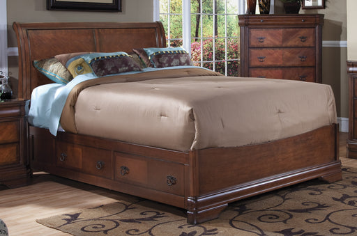 New Classic Furniture Sheridan Burnished Cherry Queen Storage Bed