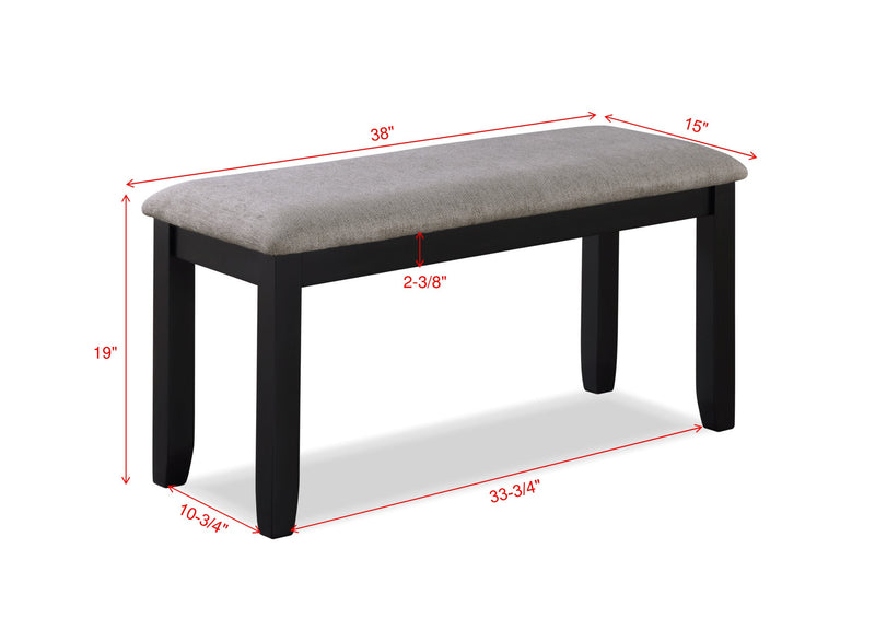 Crown Mark Paige 6pc Dinette Set With Bench