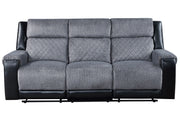 Global Furniture U5914 Black Grey Reclining Sofa