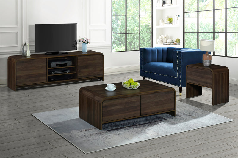 New Classic Furniture Mara Walnut One Drawer End Table