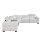 Home Elegance Mcpherson Beige 6pc Modular Power Reclining Sectional with Headrests