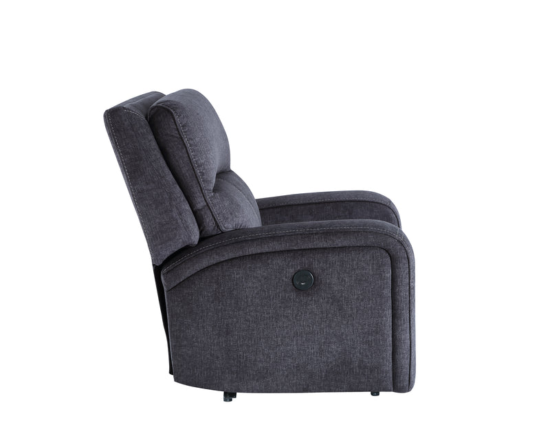 Steve Silver Lovell Charcoal Power Reclining Chair