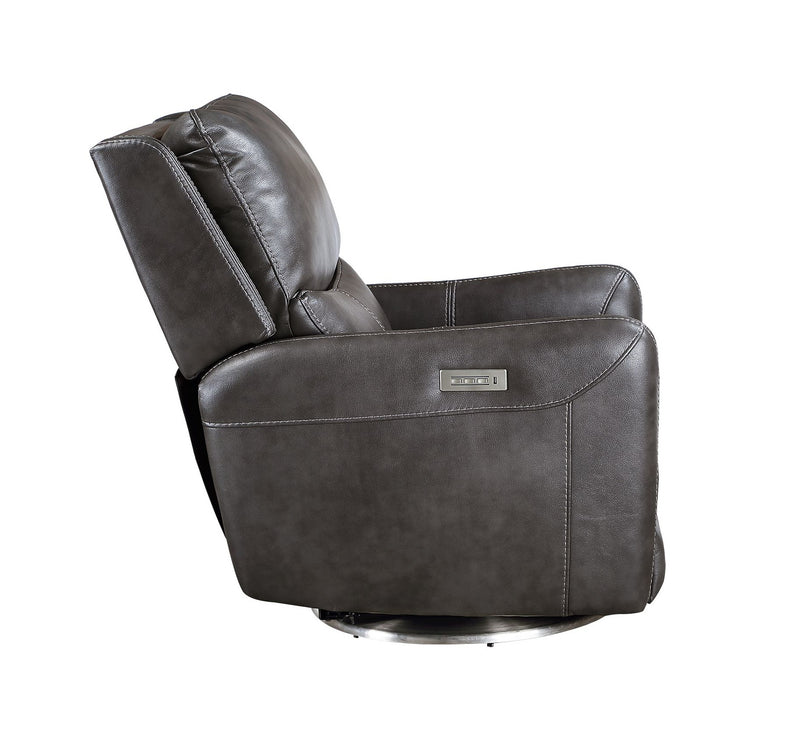 Steve Silver Athens Charcoal 360 Swivel Power Recliner