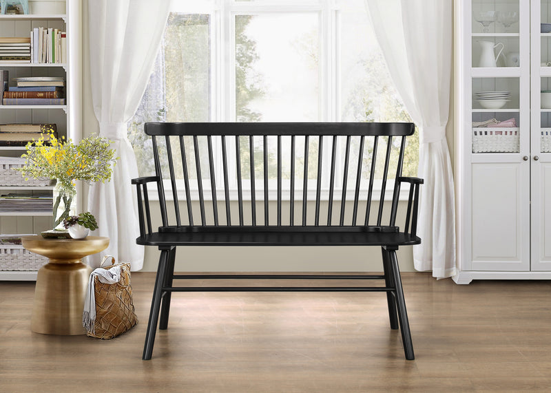 Crown Mark Jerimiah White Spindleback Bench
