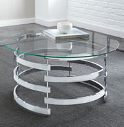 Steve Silver Tayside Clear Chrome Cocktail Table