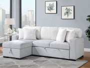 Global Furniture U0204 Light Grey White Reversible Pull Out Sofa Bed