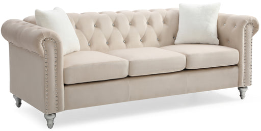 Glory Furniture Raisa Beige Velvet Sofa