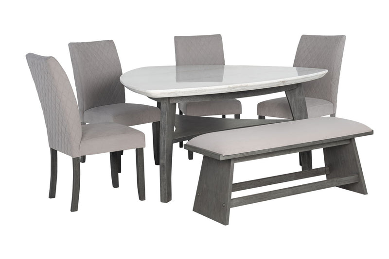 Global Furniture D8192 Light Grey Dining Bench