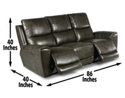 Steve Silver Laurel Grey Power Reclining Sofa