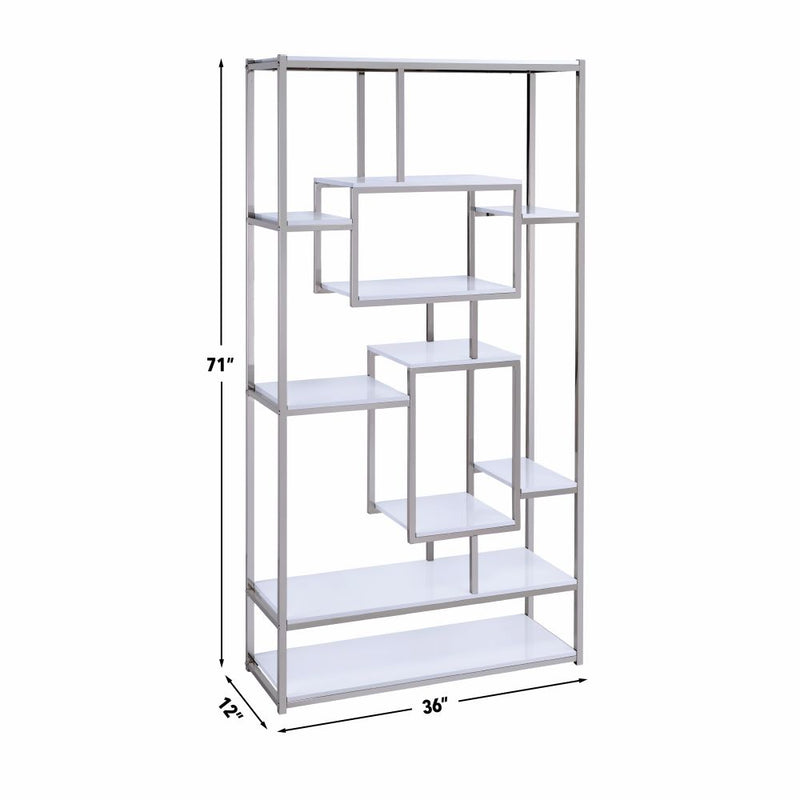 Steve Silver Alize White Bookcase