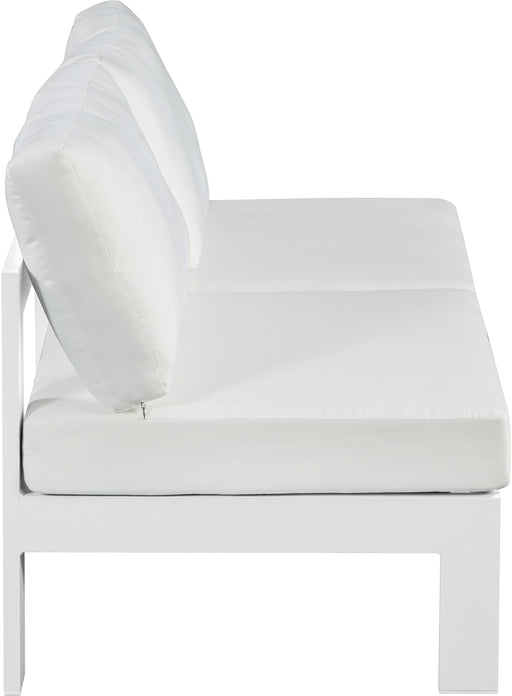 Meridian Furniture Nizuc White Fabric Outdoor 2pc Modular Armless Sofa