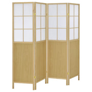 Coaster Furniture Edwards Natural Beige 4 Panel Room Divider Folding Shoji Screen