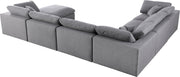 Meridian Furniture Serene Grey Fabric Modular 7pc Sectional with Ottoman