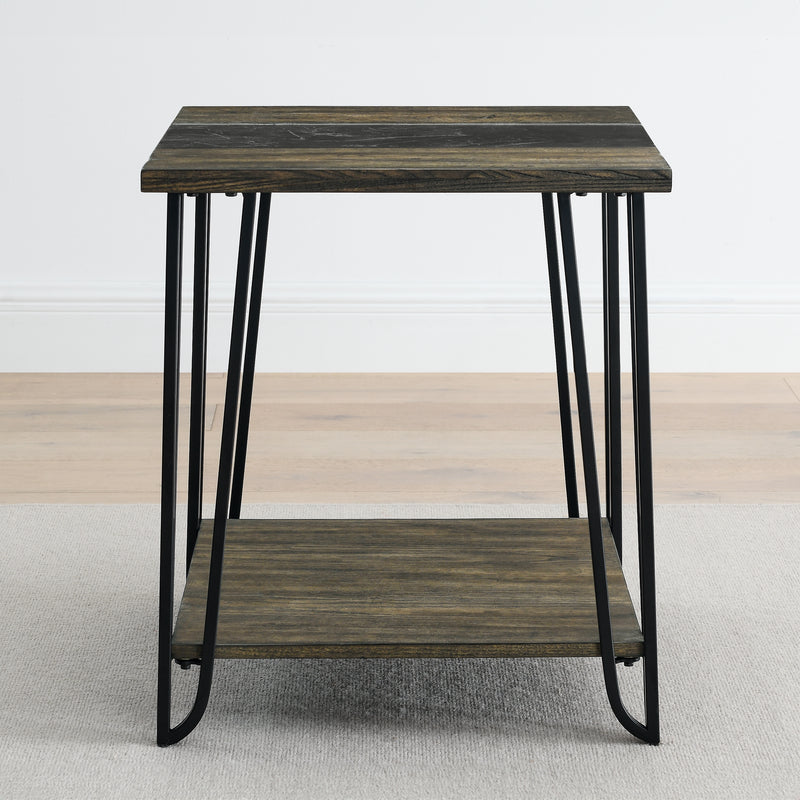 Steve Silver Harper Brown End Table with Sintered Stone Inlay